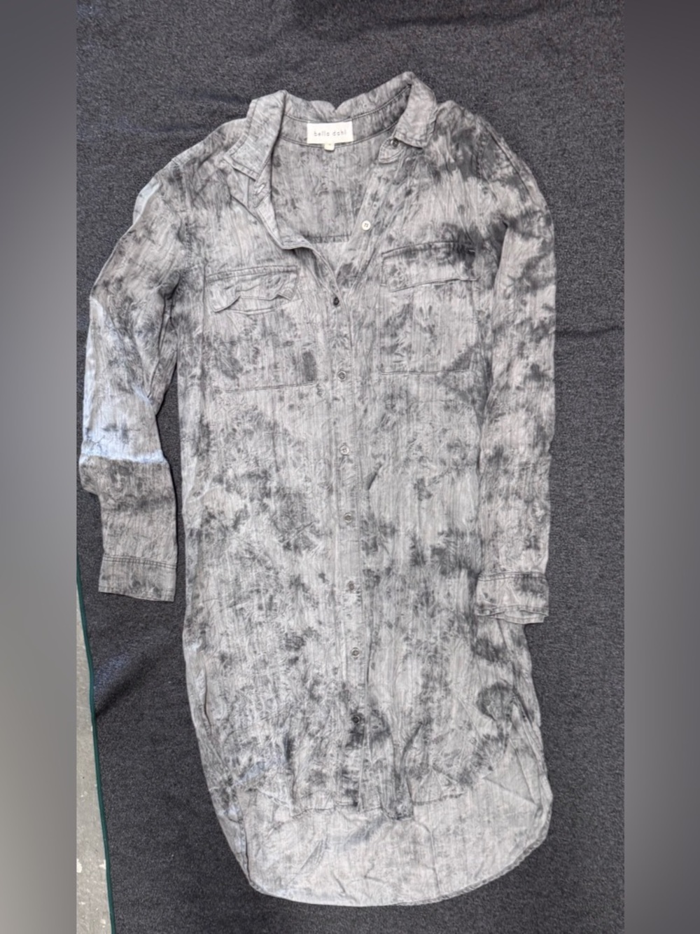 Bella Dahl Gray Washed Button-Up Top